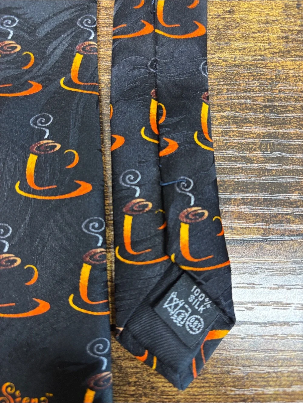 Black & Orange Novelty Silk Tie